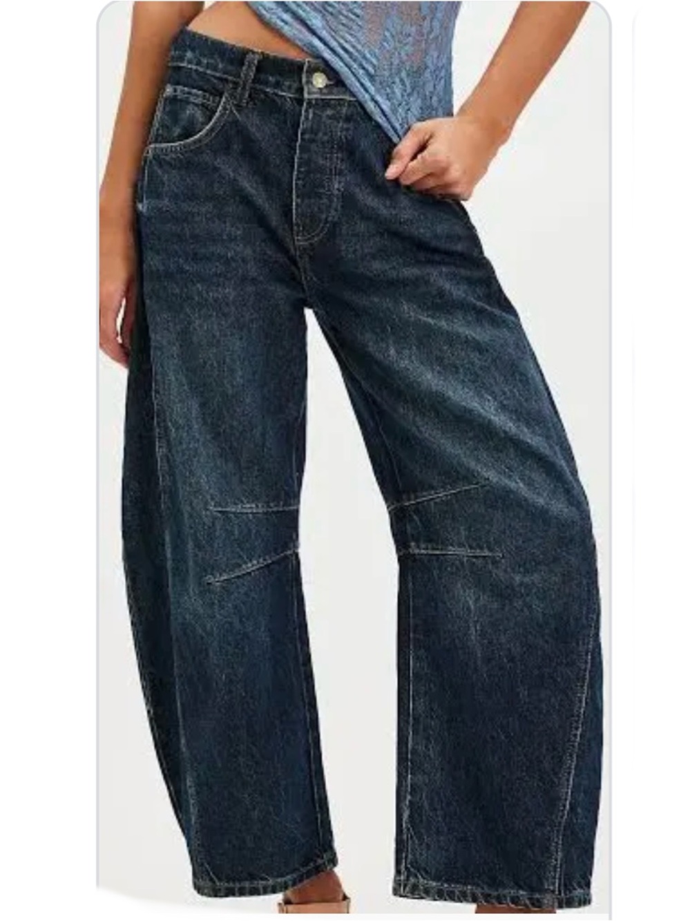 We The Free Good Luck Mid Rise Barrel Jeans